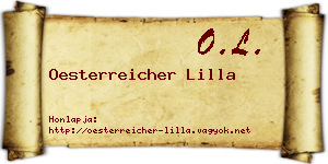 Oesterreicher Lilla névjegykártya